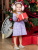 Платье "Зимний узор" с оленями - Размер 122 - Цвет фиолетовый - Картинка #3