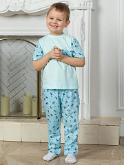 Пижама с зебрами - Размер 98 - Цвет голубой - Картинка #1