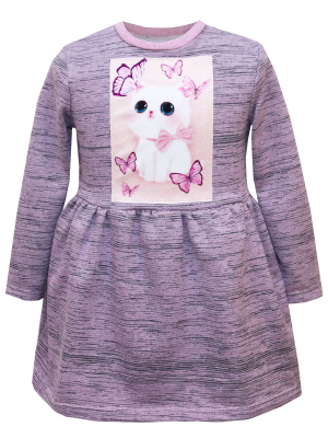Платье "Kittу" с котенком и бабочками - Размер 122 - Цвет розовый - Картинка #4