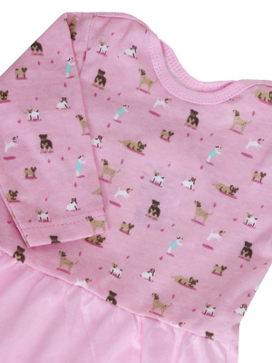 Платье "Милый щенок" - Размер 80 - Цвет розовый - Картинка #2